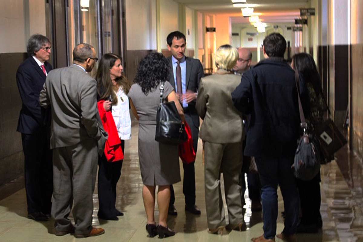 Meeting in Hallway for Lost and Stolen case with the Public Interest Law Center and Saul Ewing