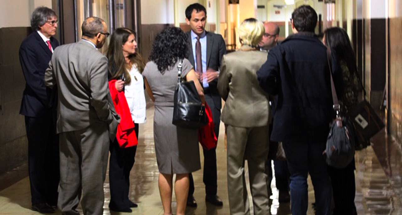 Meeting in Hallway for Lost and Stolen case with the Public Interest Law Center and Saul Ewing