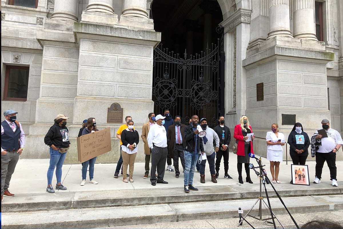 Local Philly coalition rally on steps