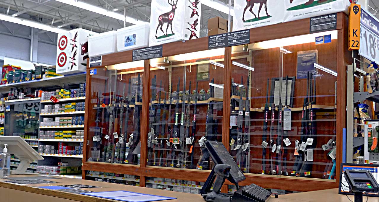 Gun display at WalMart