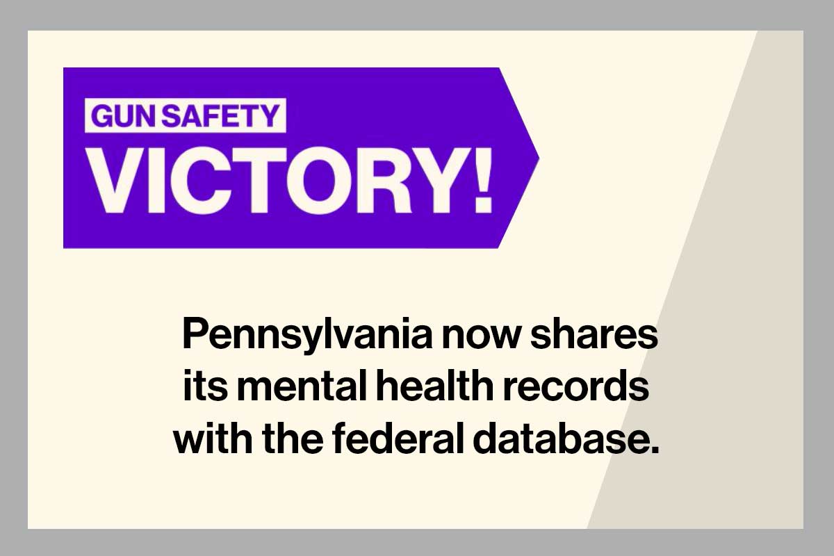 Victory! PA now shares its mental health records with the federal database.